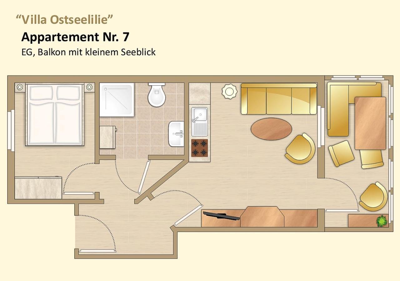 Villa Ostseelilie - Appartements Mit Balkon Und Meerblick Засниц Номер фото